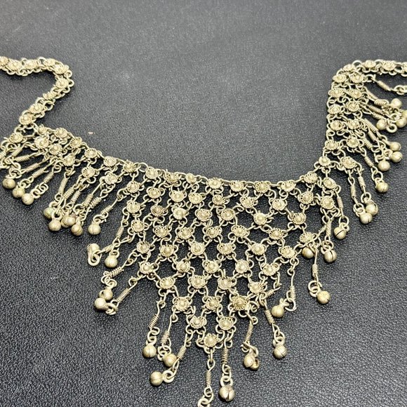 Vintage BoHo bib fringe necklace - Picture 1 of 2